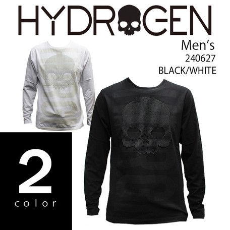 値下げ Hydrogen ハイドロゲン メンズ Longt Shirt スカルヘッド ロゴ 長袖 ブラック ホワイトの商品ページ 卸 仕入れサイト スーパーデリバリー