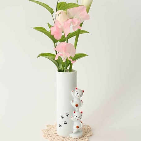 Seto Ware Climbing Cat Put 1 Pc 3 5 Flower Flower Flower Vase