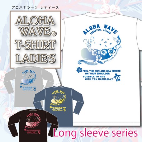 Cotton T Shirt Whale Hibiscus Ladies Long Sleeve Cut And Sewn Export Japanese Products To The World At Wholesale Prices Super Delivery