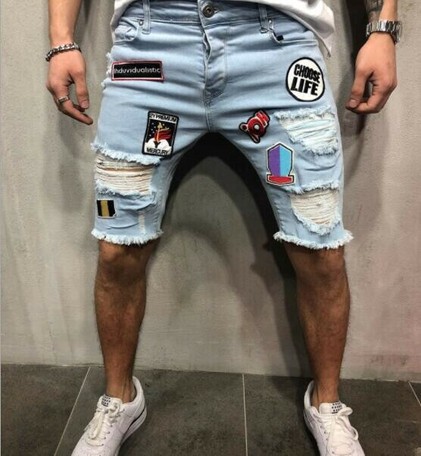 short damage jeans