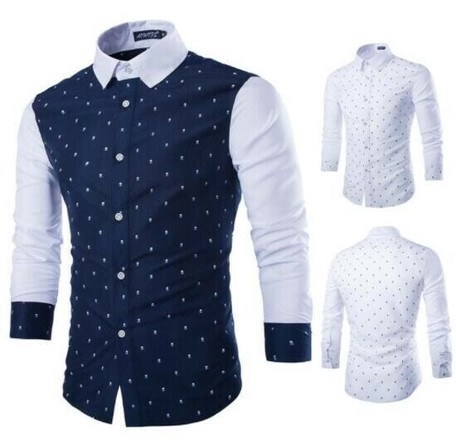 2 Colors Men S Shirt Long Sleeve Shirt Slim Business Casual Shirt
