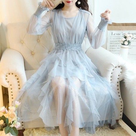 Korea Fashion Regular Rayon 2 Pcs Set Dress Export Japanese