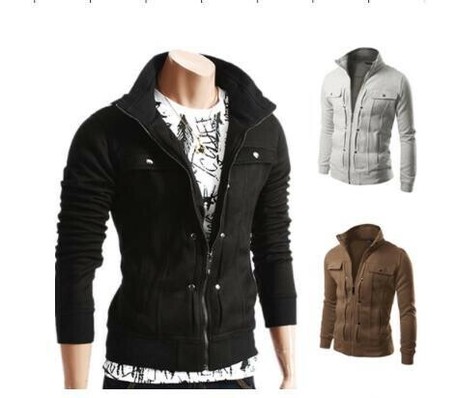 Men S Casual Coat Outerwear Long Sleeve Tray Brown Export