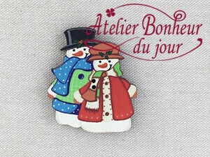 Christmas Wooden Button Atelier Bonheur Deux Snowman Import Japanese Products At Wholesale Prices Super Delivery