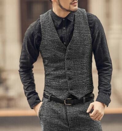Men S Wool Tweed Vest Vest Business Vest Casual Dark Gray Export Japanese Products To The World At Wholesale Prices Super Delivery