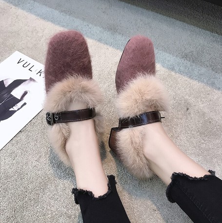 shoes with fur on the back