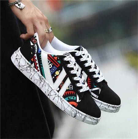 sneakers with floral design