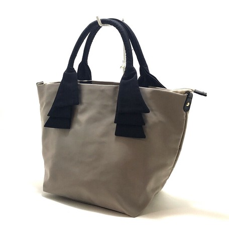 nylon tote with leather handles