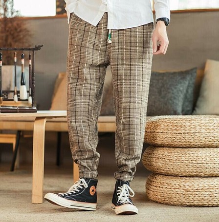 plaid pants mens casual