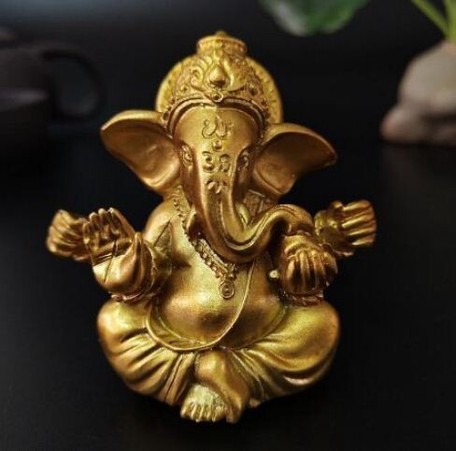 ガネーシャ 仏像 インド象 神 彫刻 置物 装飾 彫像 開運グッズ 風水 金