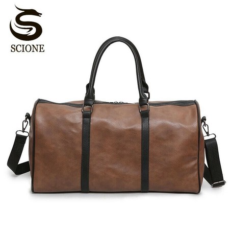 vintage leather overnight bag