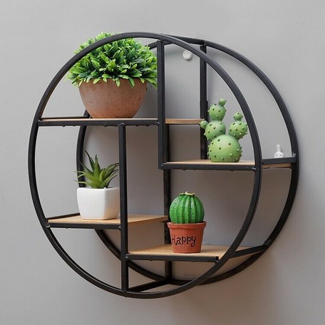 2020newitem Round Wall Hanging Product Wall Rack Wood Mono Tone
