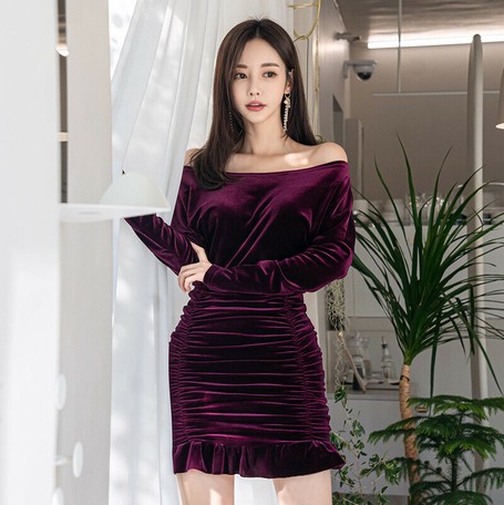 ladies velvet dress