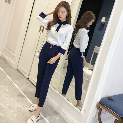 春秋 ファッション レディース クロップドパンツ スーツ シャツ ツーピーススーツ Al1919の商品ページ 卸 仕入れサイト スーパーデリバリー