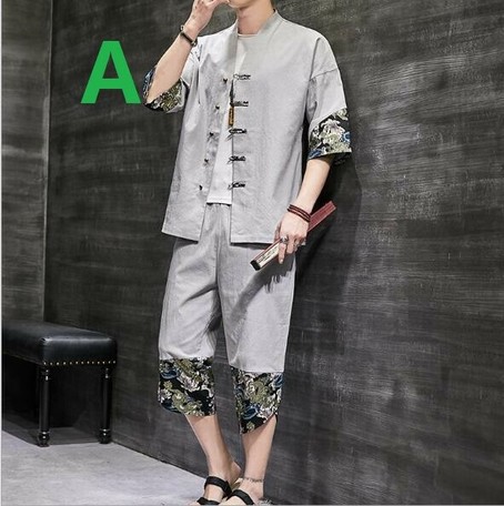 Cotton Linen Suits Men S Youth Short Sleeve T Shirt Export
