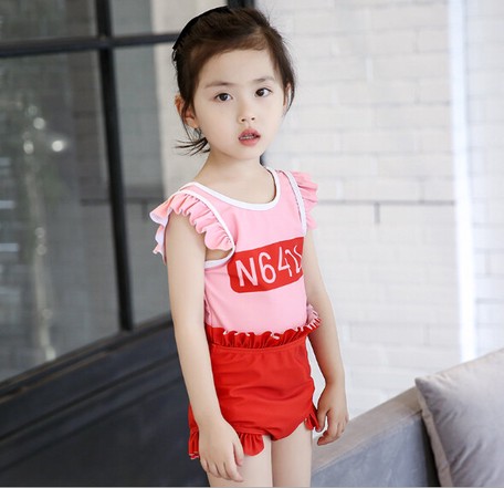 Girls One Piece Dress Short Sleeve Swimwear Kids Swimwear Import Japanese Products At Wholesale Prices Super Delivery