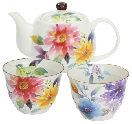 美濃焼ギフト 花かれんペアポット茶器の商品ページ 卸 仕入れサイト スーパーデリバリー