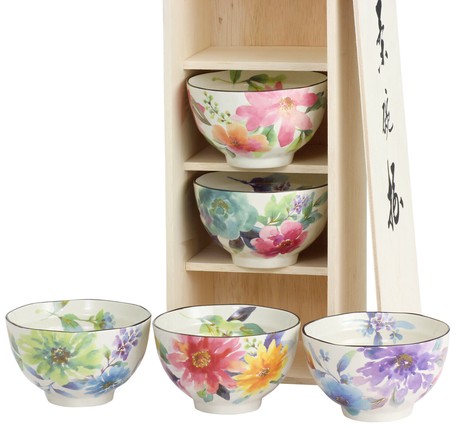 Mino Ware Gift Flower Karen Rice Bowl Import Japanese Products At Wholesale Prices Super Delivery