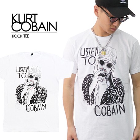 カートコバーン Kurt Cobain Listen Tシャツ 手書き風 イラスト バンドt ニルヴァーナ 半袖 正規品 本物の商品ページ 卸 仕入れサイト スーパーデリバリー