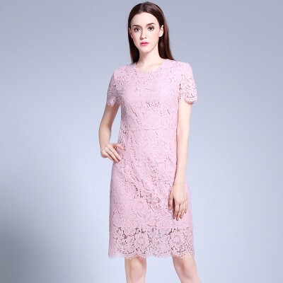 ladies pink lace dress