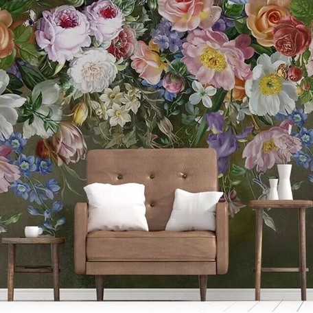 Wallpaper Europe Style Retro Hand Flower Photography Living Room Sofa Bedroom Import Japanese Products At Wholesale Prices Super Delivery