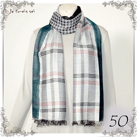 Size Large Stole soft Gauze Material Checkered Switch ...