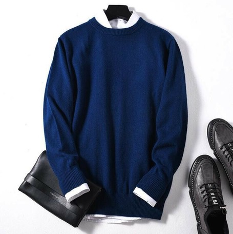 Thick Cashmere 100 Crew Neck Knitted