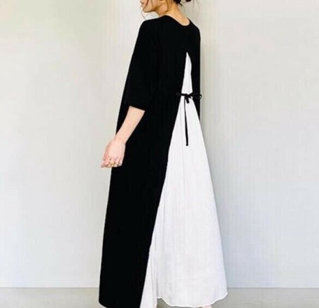 black one piece dress long