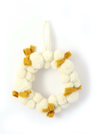 初回特典なし Merry Merry ポンポンリボンリース ウール100 カラー White 送料無料新品