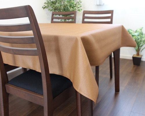 brown tablecloth