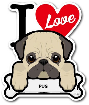Pet 038 Pug パグ Dog Sticker ドッグステッカー 車 犬 イラスト アイラブ ペットの商品ページ 卸 仕入れサイト スーパーデリバリー