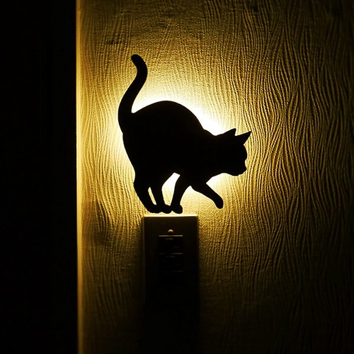 cat silhouette wall lights