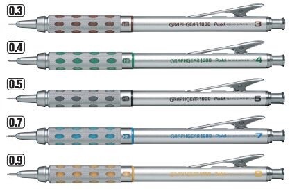 Pentel GRAPHGEAR 1000 0.4mm Mechanical Pencil Drafting Pencil PG1014 New Japan 