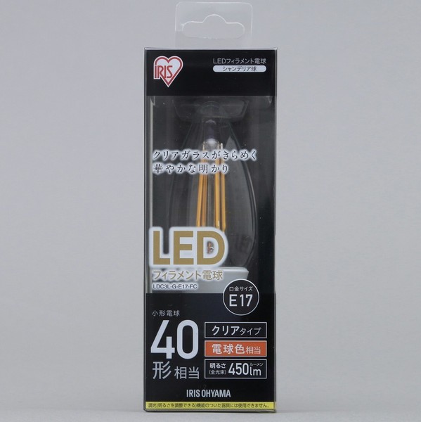 アイリスオーヤマ 照明 LED電球 LEDフィラメント電球 小形クリア 電球色40形相当(450lm) / 電化製品 生活家電 ライト・照明 電球・蛍光灯