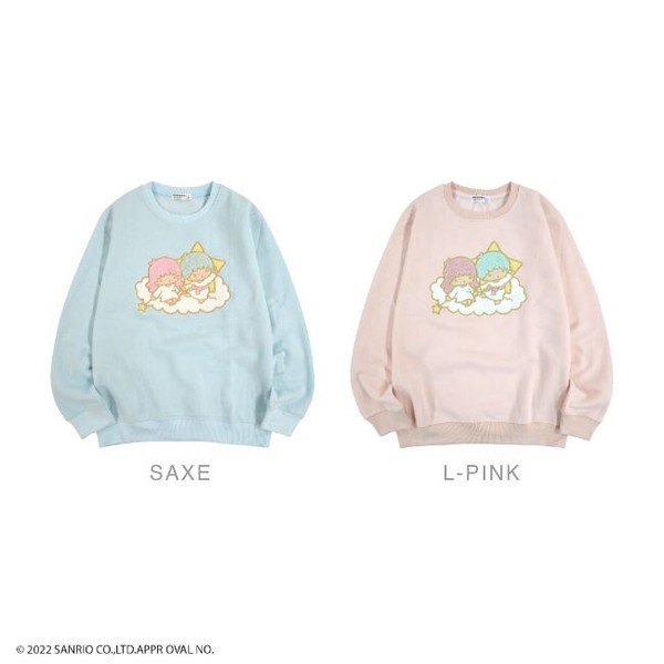 | & Lala Sanrio prices Japanese - Hoodie Embroidered Brushed DELIVERY Kiki Twin Import SUPER Characters Little wholesale products at Stars Fabric