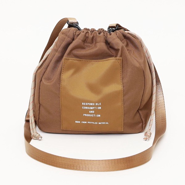 COOCO リサイクルPET2WAY巾着ショルダーバッグ 斜めがけ / ファッション バッグ・財布 トートバッグ