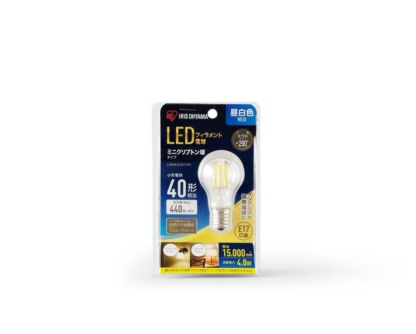 アイリスオーヤマ 照明 LED電球 ミニクリプトン球 E17 40W相当 昼白色 / 電化製品 生活家電 ライト・照明 電球・蛍光灯