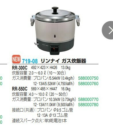 【誠実】 中古品】リンナイ LPガス用（中古品 2升用 業務用ガス炊飯器 炊飯器・餅つき機