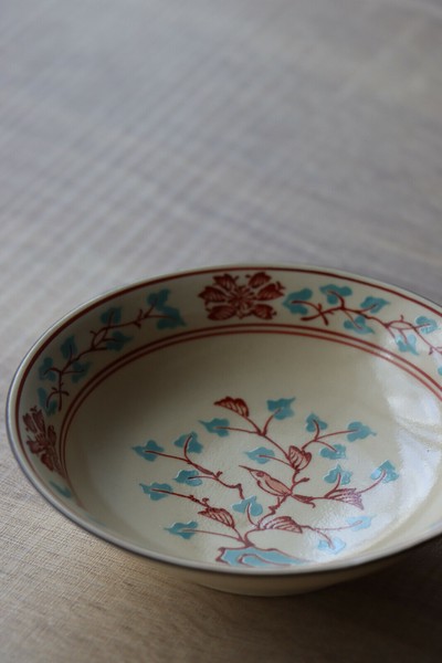 粟田花鳥絵 3.5寸豆皿 小鉢 小皿 食器 陶磁器 [日本製/有田焼/和