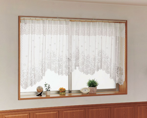 日本製 出窓レースカーテン 145cm幅 295cm幅 / 家具・インテリア ファブリック・敷物 カーテン・ブラインド