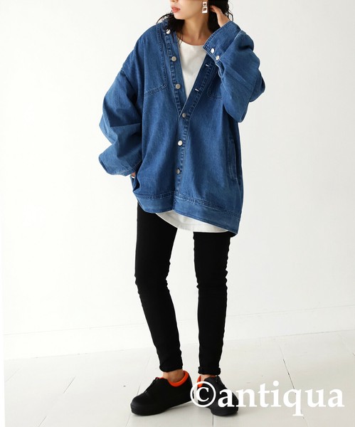 Super long sleeve denim jacket top