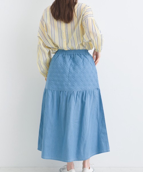 幻の逸品 BALMAIN デニム キルティング スカート - ファッション