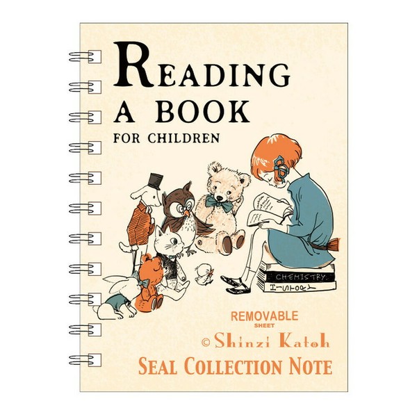 シール帳] 【人気商品】 日本製 Reading a book 女の子 A6サイズ