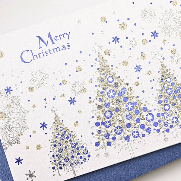 クリスマスミニカード ☆ロングセラー □箔押し、グリッター付