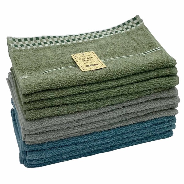 Bath Towel Face Border Checkered 3-colors 32 x 70cm | Import