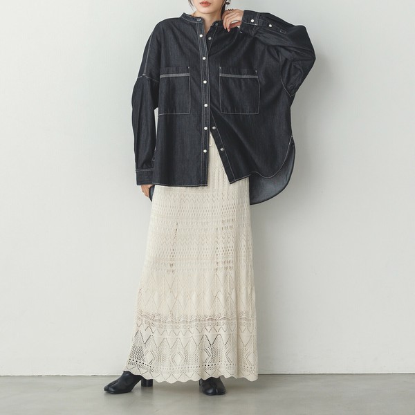 再入荷】6oz テンセルデニム オーバーシャツ 2025新作 S/Sの商品