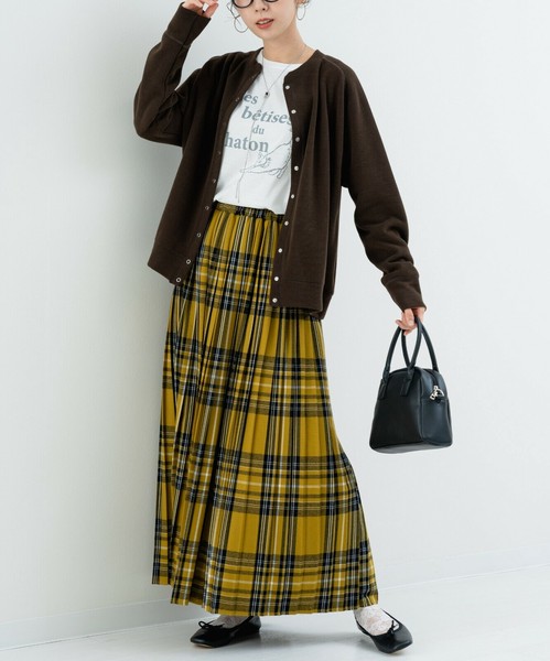 予約販売9月下旬出荷／【2025AW新商品】起毛チェックプリーツ