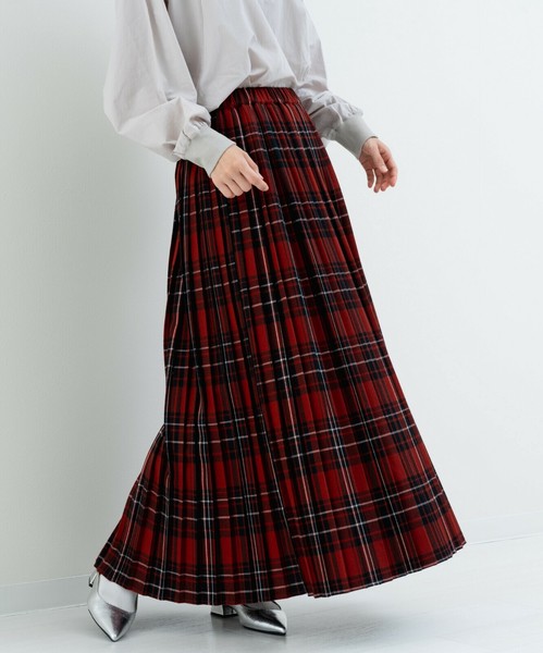 予約販売9月下旬出荷／【2025AW新商品】起毛チェックプリーツ