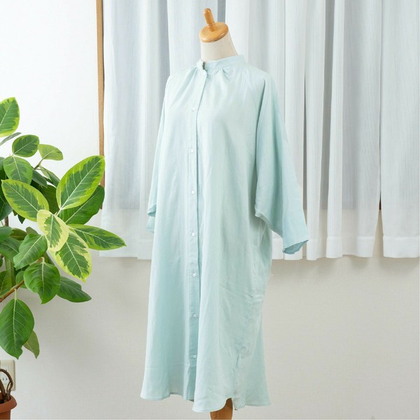 ribbon onepiece×flare sheer cardigan set(M OFF WHITE
