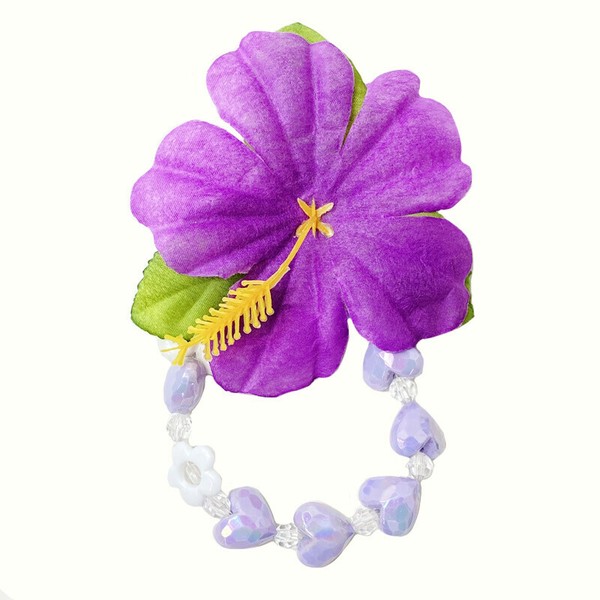 ハイビスカス ブレスレット アクセサリー ピンク 白 ギャル Y2K 平成 花 ハイビスカス ブレスレット アクセサリー ピンク 白 ギャル Y2K